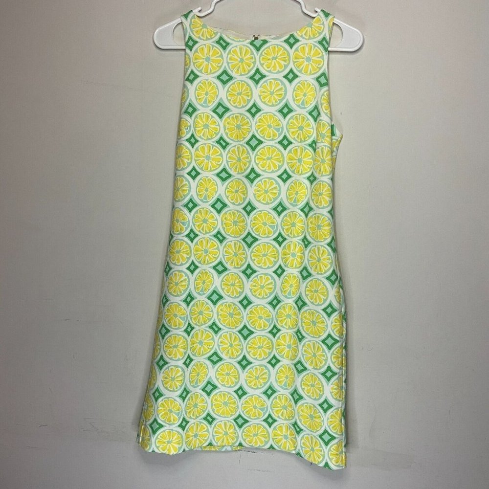 Sail to Sable Women XS Tank Dress Lemon Lime Print Sleeveless Preppy Zip Back - Picture 1 of 8